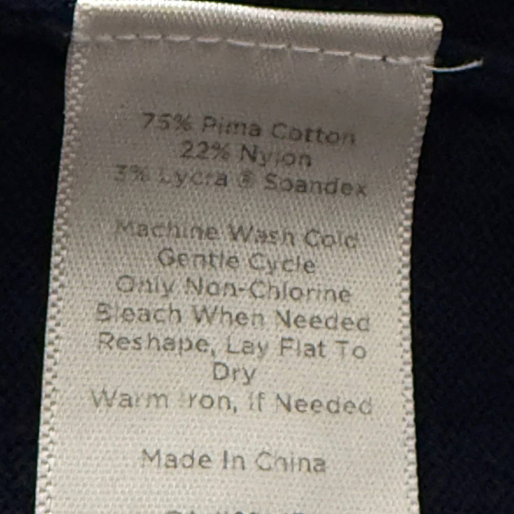 Talbots Navy Blue Cardigan 3/4 Sleeve Pima Cotton Cardigan Sweater Sz LP